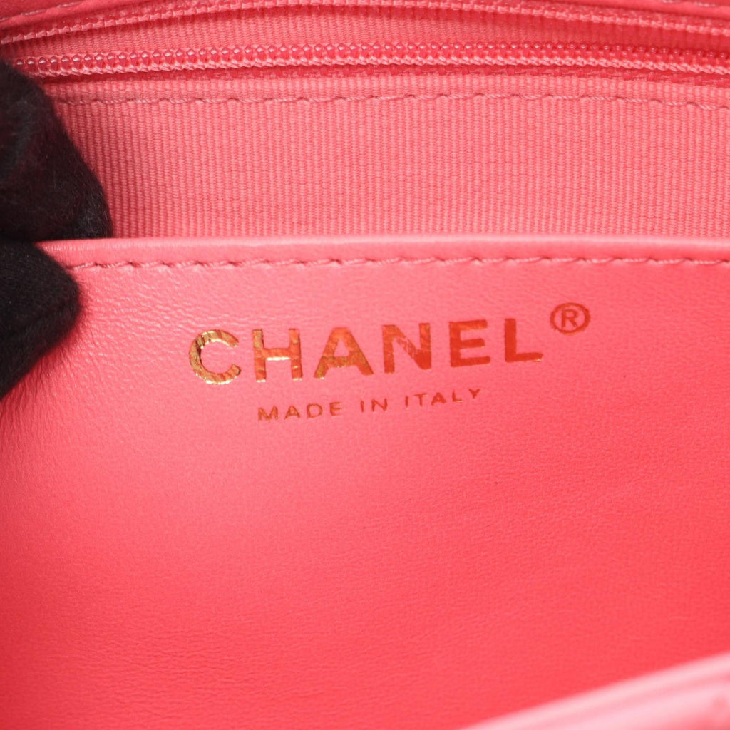Chanel Shoulder Bag Large Flap Quilted Pink Lambskin Chain — view 4