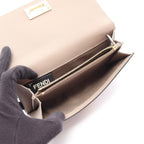 Fendi Bifold Wallet Peekaboo Selleria Gray Leather Hook — view 3