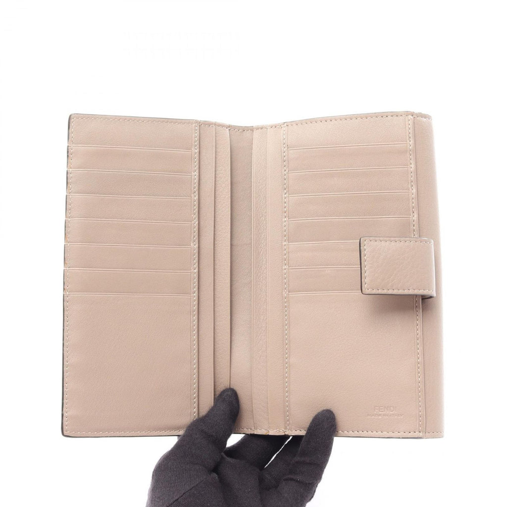 Fendi Bifold Wallet Peekaboo Selleria Gray Leather Hook — view 4