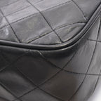 Chanel Shoulder Bag Quilted Fringe Mini Chain Black Lambskin — view 9