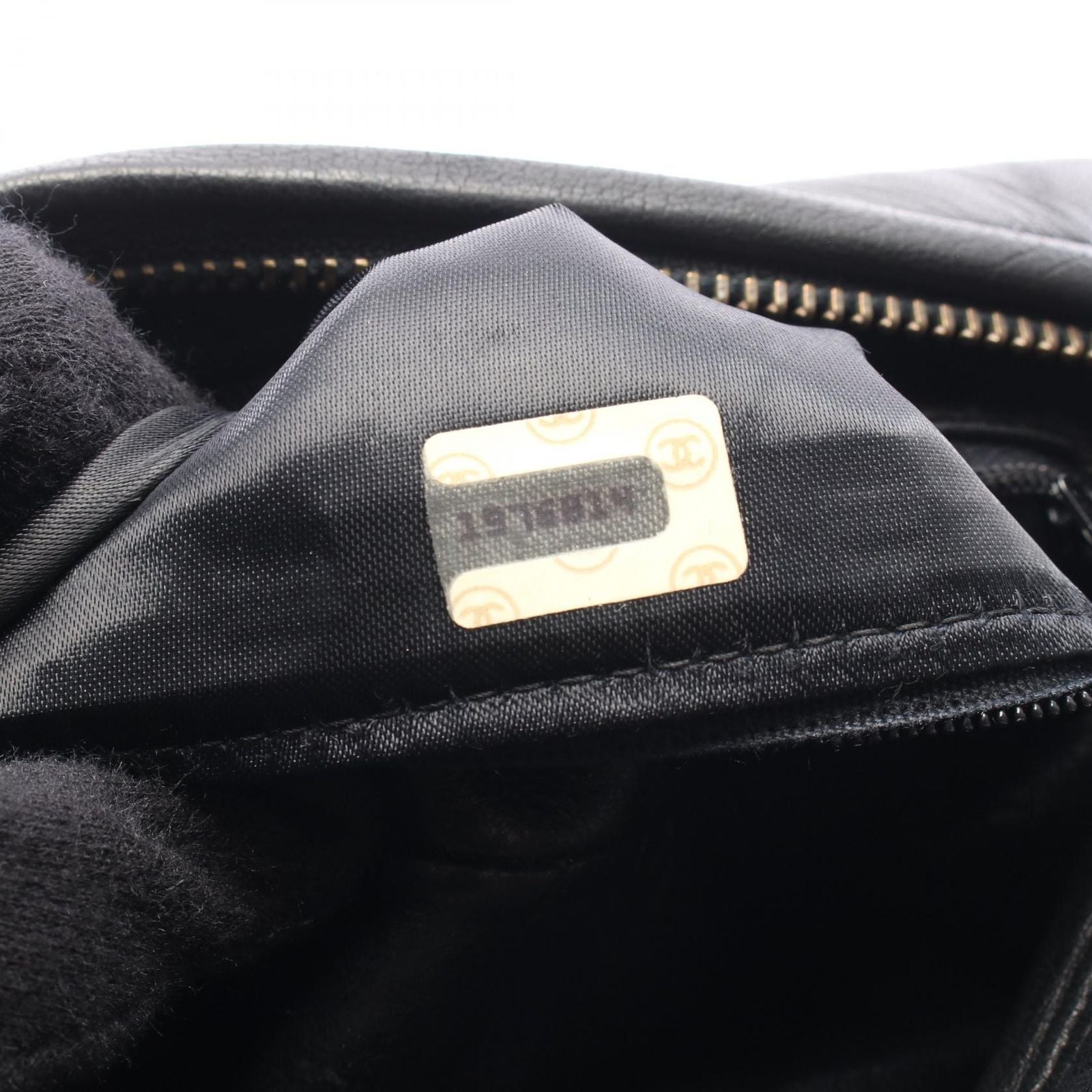 Chanel Shoulder Bag Quilted Fringe Mini Chain Black Lambskin — view 5