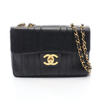 Chanel Shoulder Bag Mademoiselle Black Calf Chain