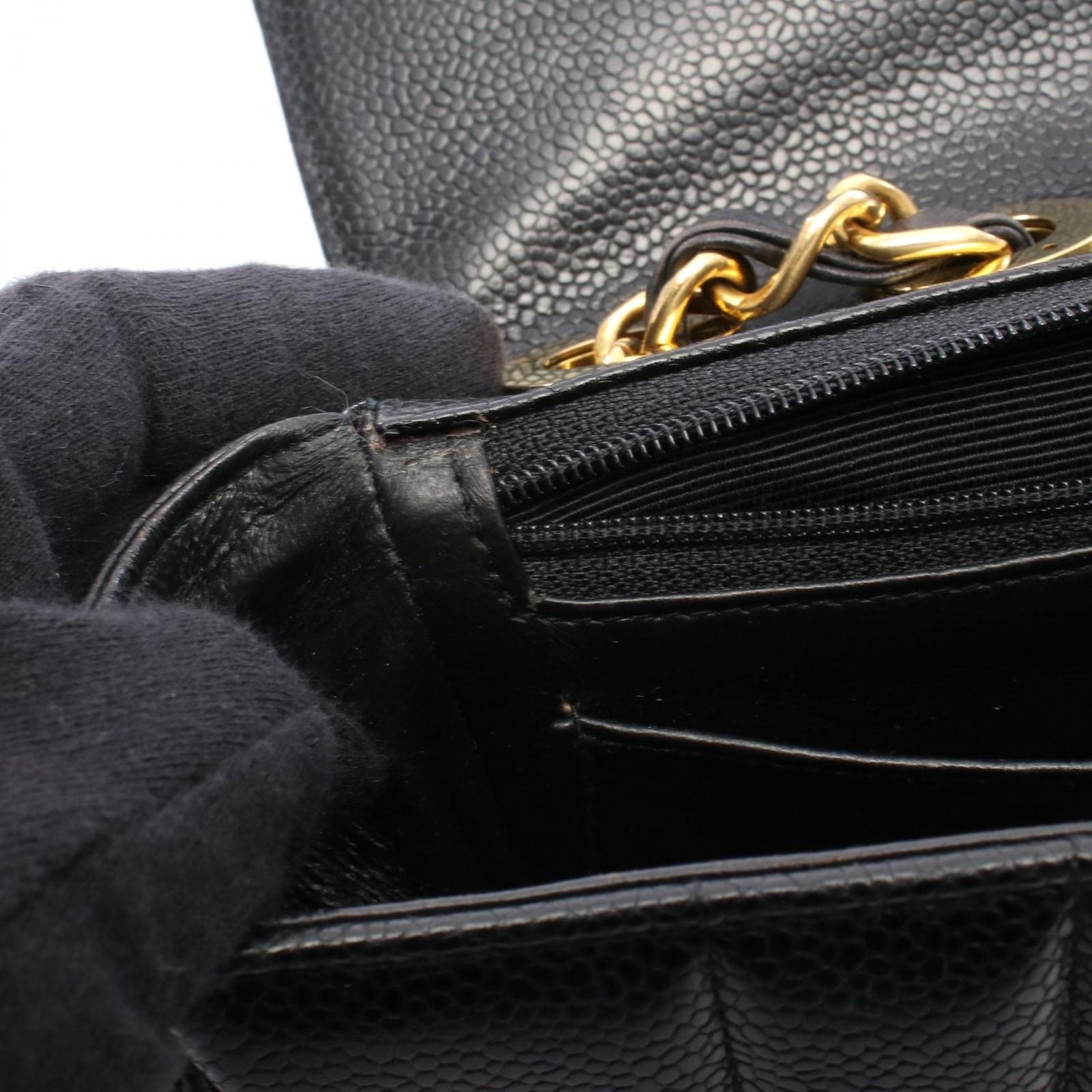 Chanel Shoulder Bag Mademoiselle Black Calf Chain — view 7