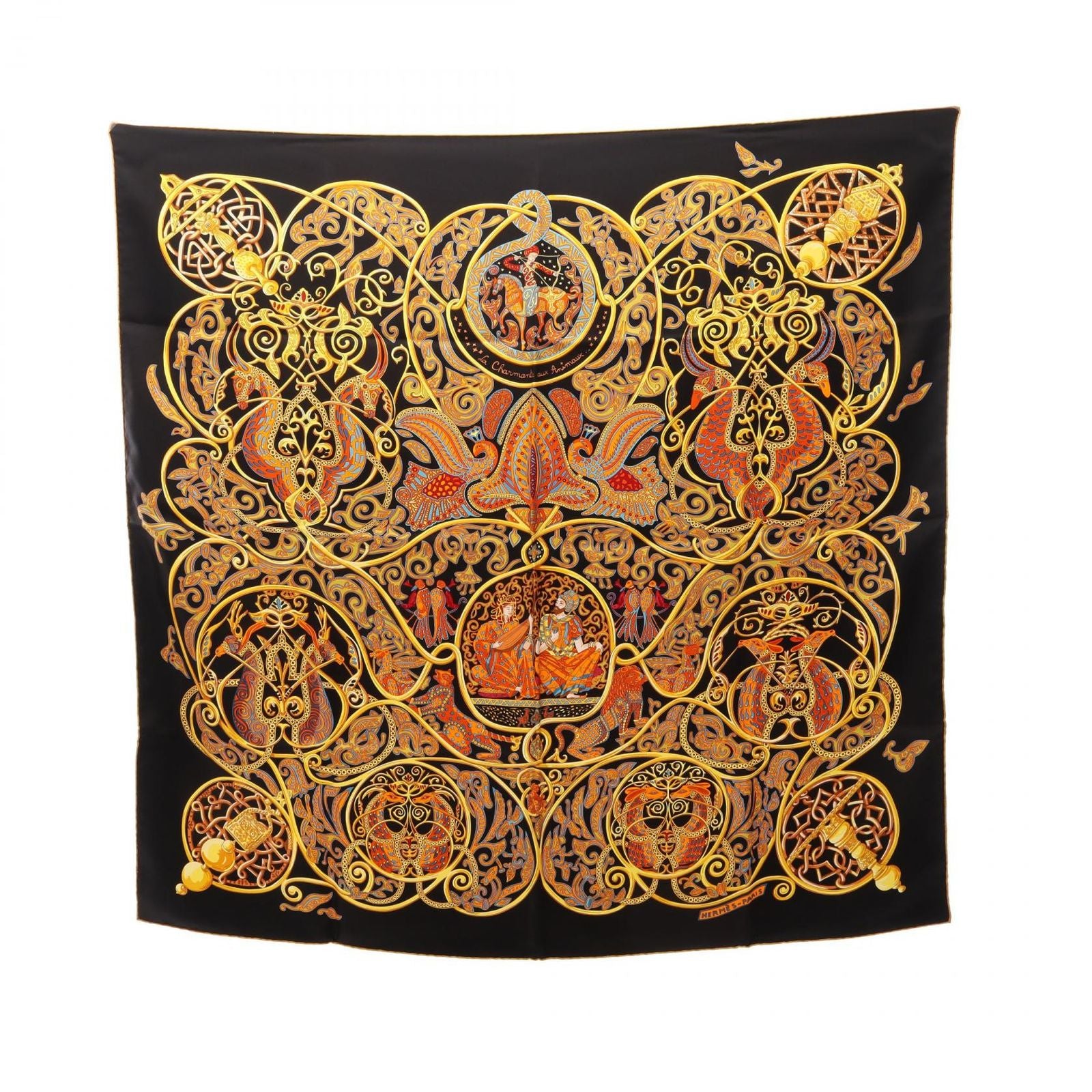 Hermes Scarf Carre 90 la Charmante Aux Animaux Silk