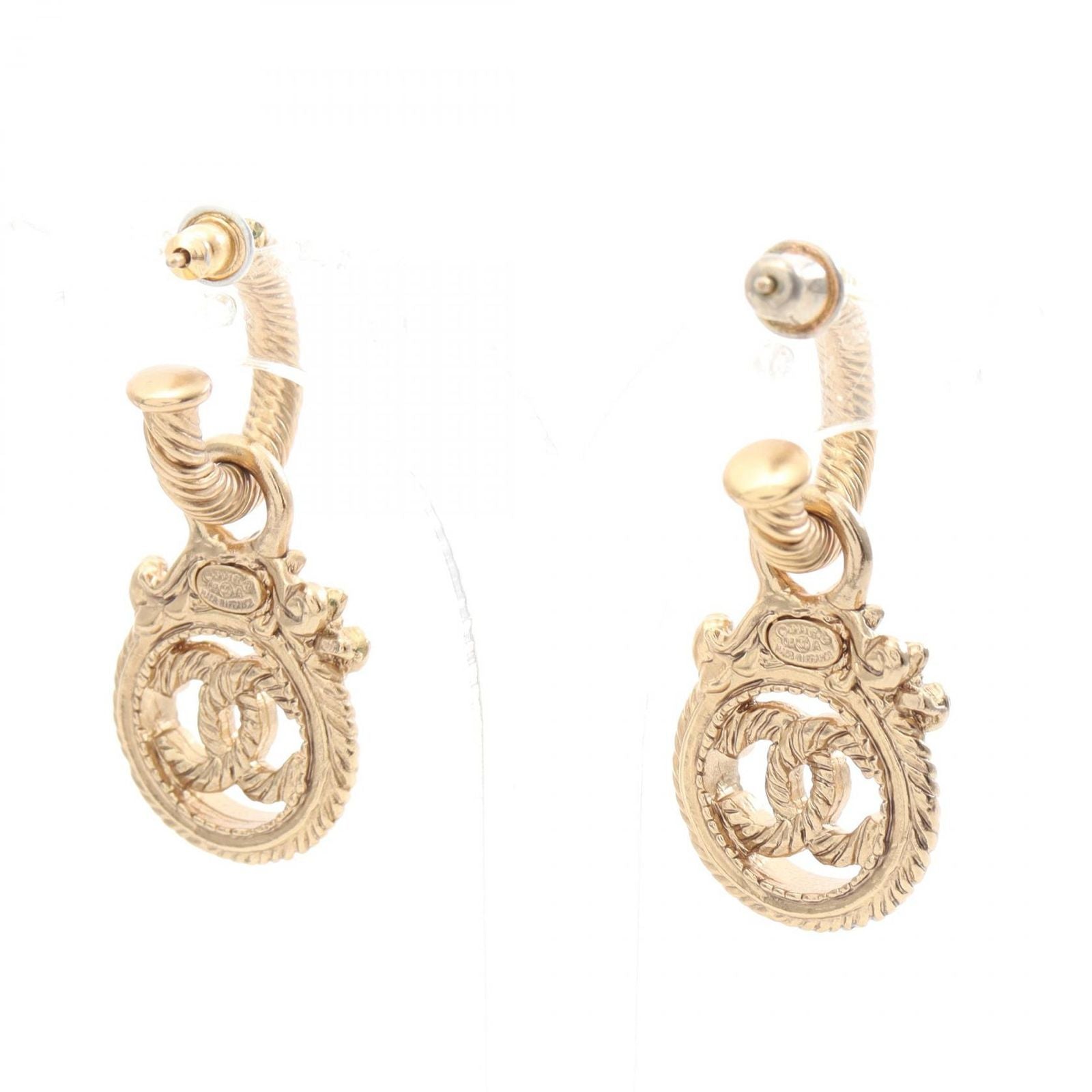 Chanel Earrings CC Logo Hoop — view 3
