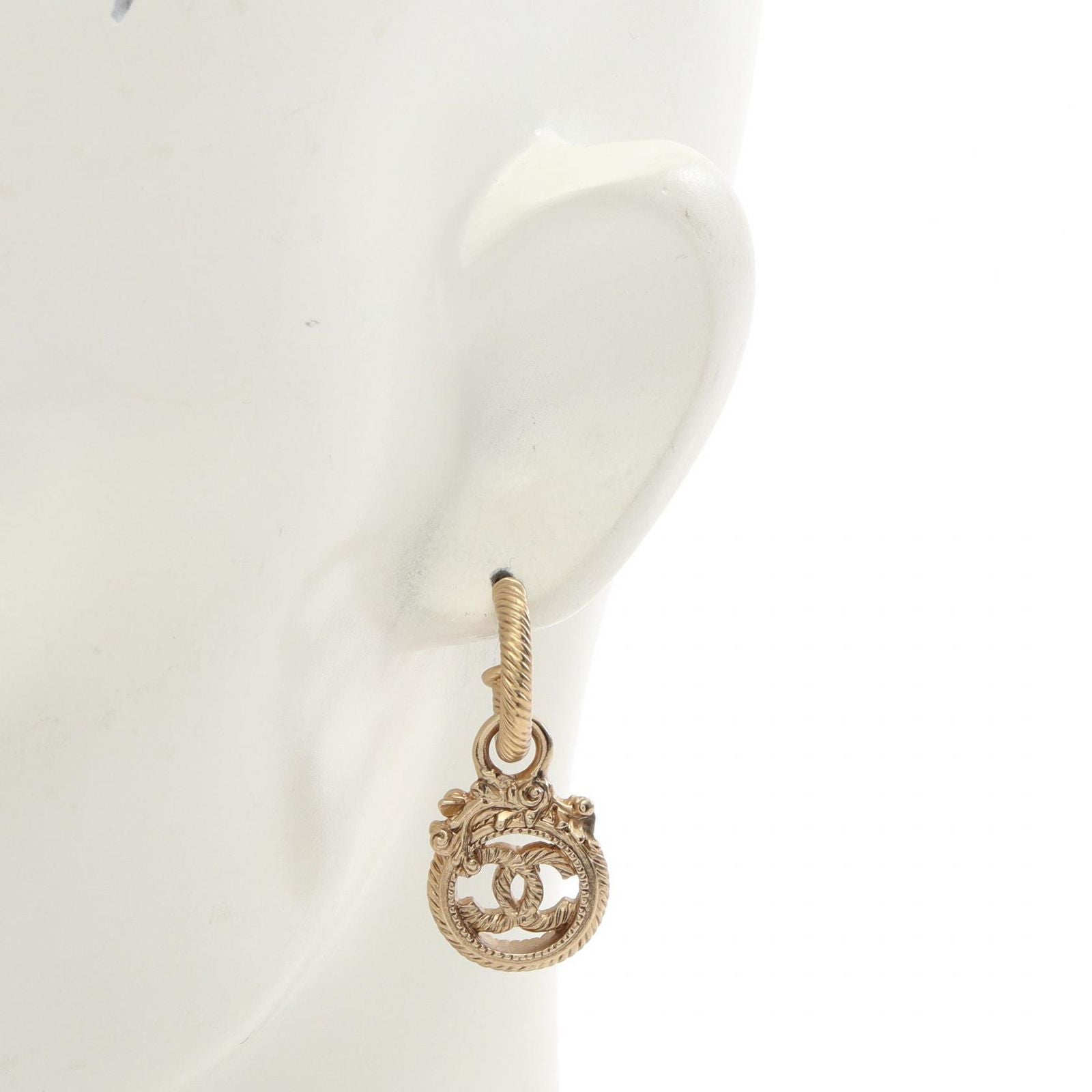 Chanel Earrings CC Logo Hoop — view 5