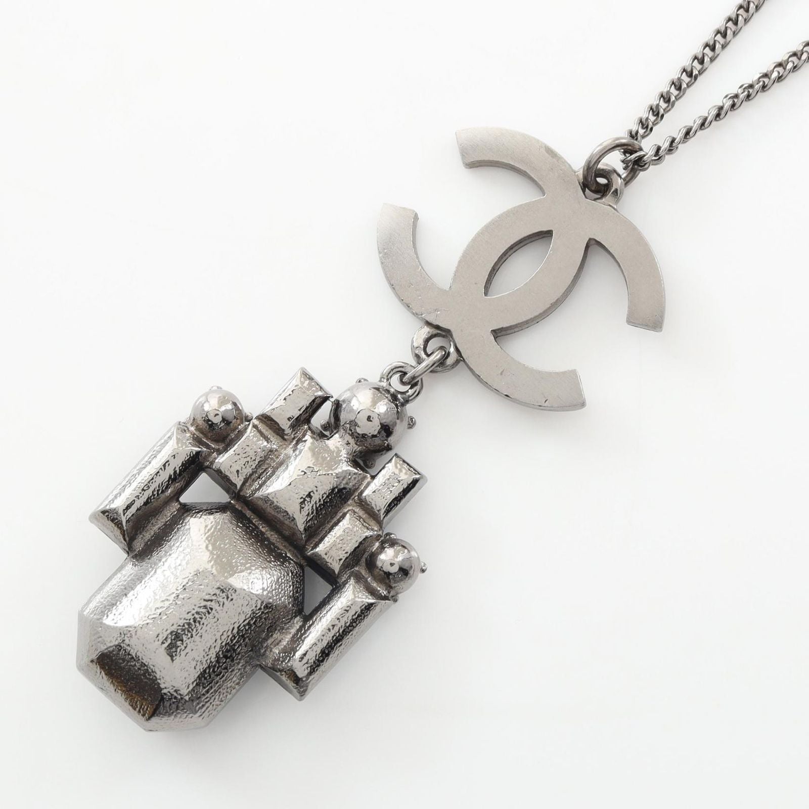 Chanel Necklace CC Logo Stainless Steel — view 2