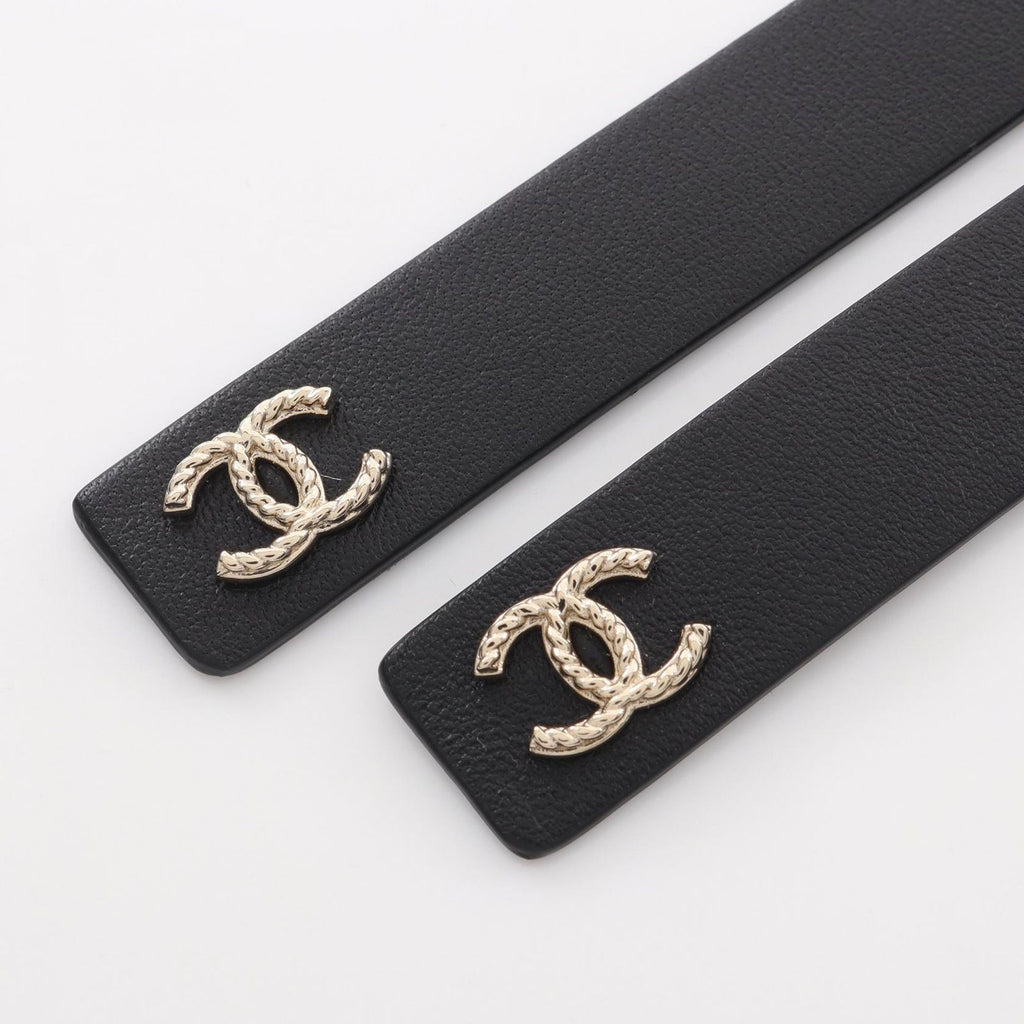 Chanel Belt CC Logo Ribbon Chain Leather — view 4