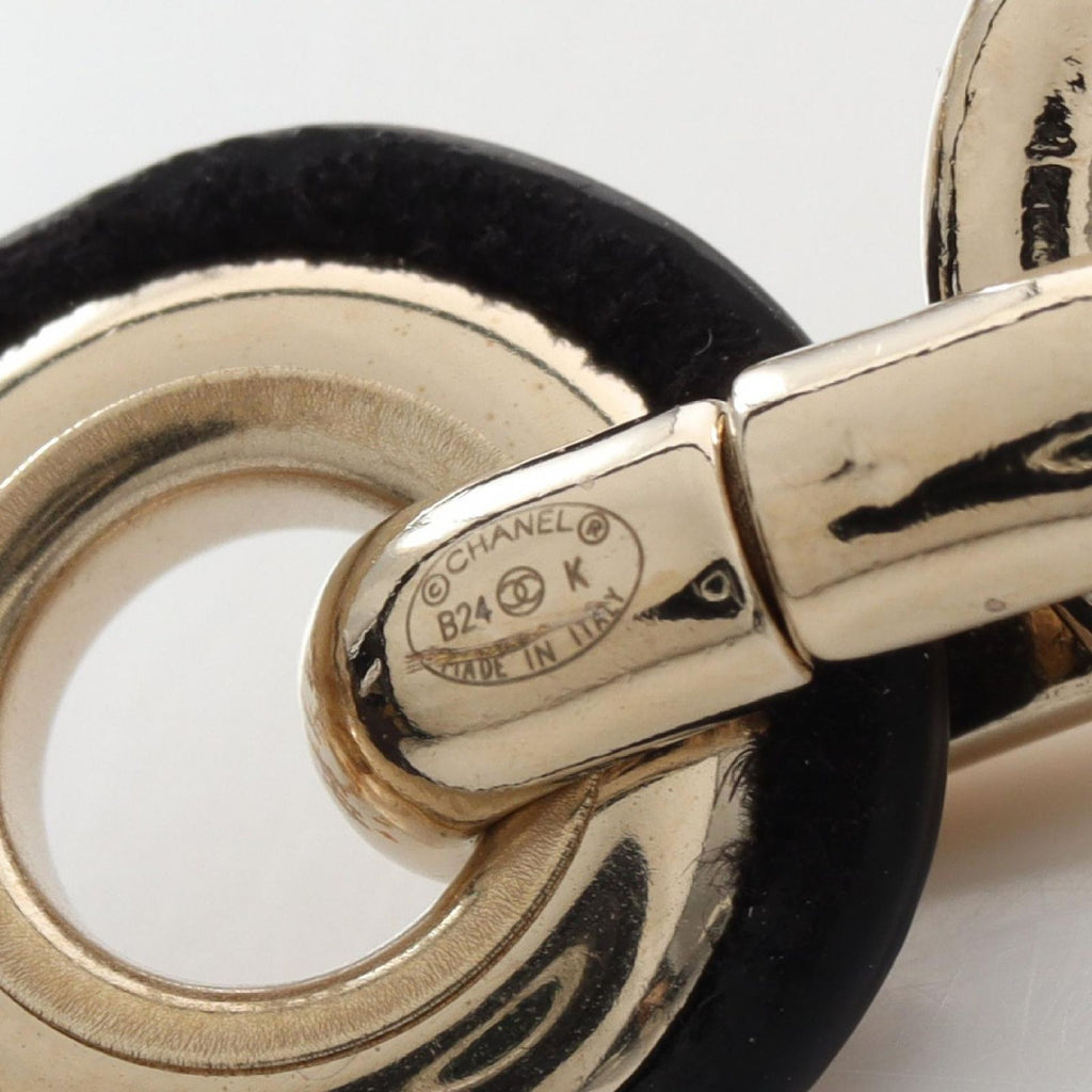 Chanel Belt CC Logo Ribbon Chain Leather — view 3