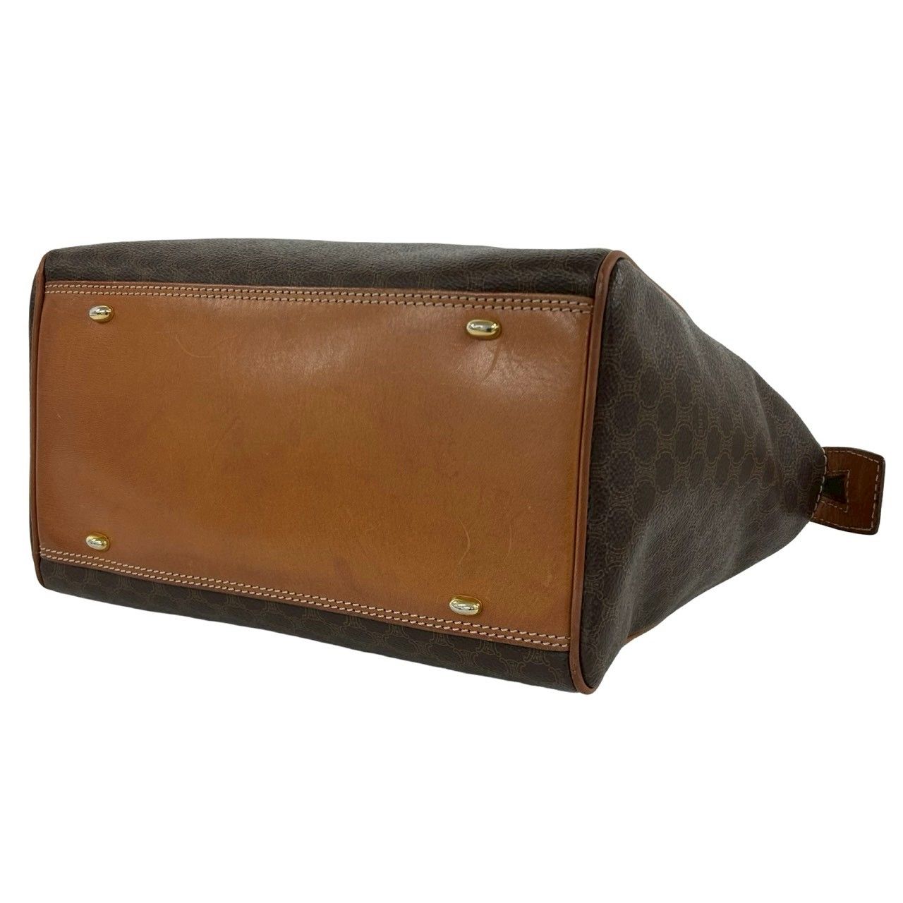 Celine Vintage Macadam Blason Pattern Leather 2-Way Shoulder Bag Brown — view 8