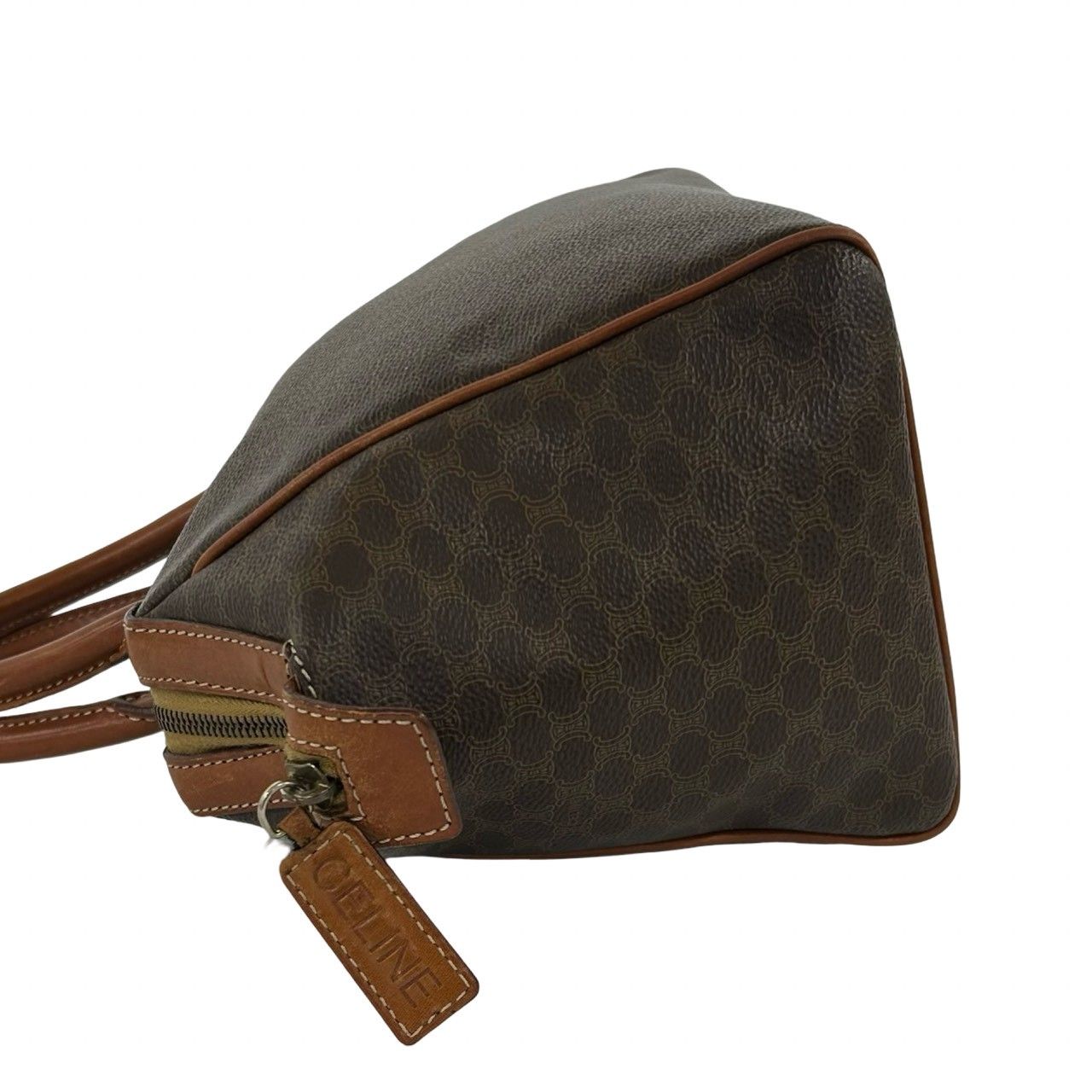 Celine Vintage Macadam Blason Pattern Leather 2-Way Shoulder Bag Brown — view 5