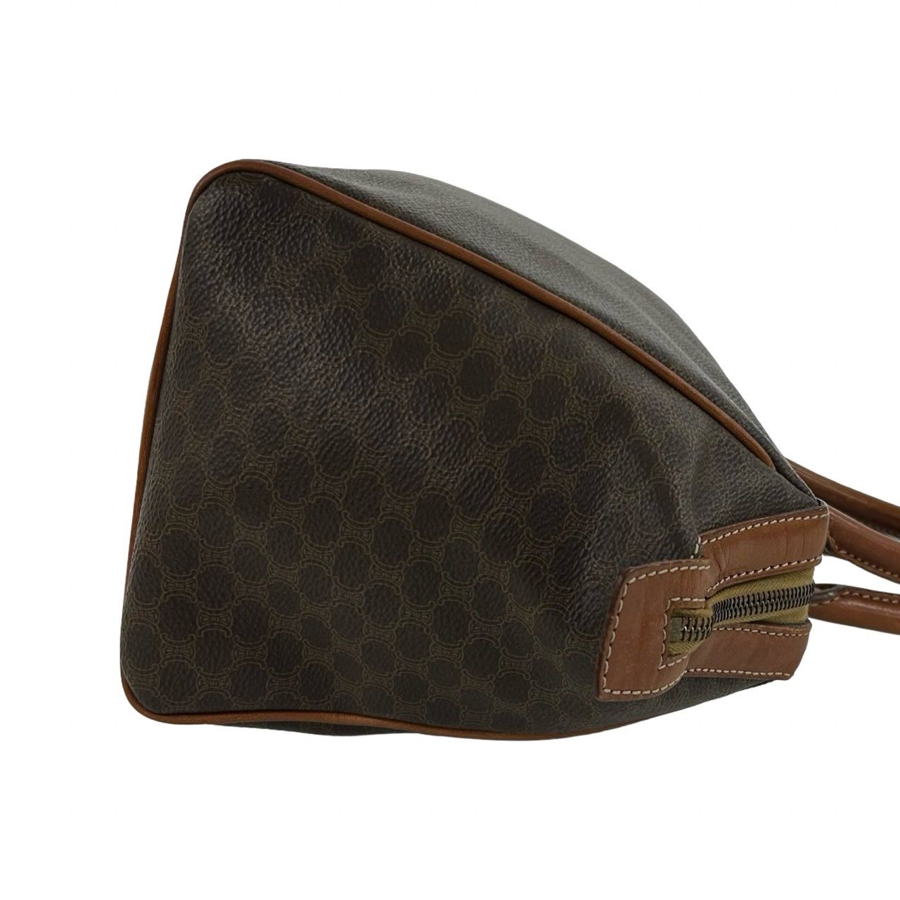 Celine Vintage Macadam Blason Pattern Leather 2-Way Shoulder Bag Brown — view 6