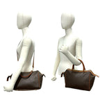 Celine Vintage Macadam Blason Pattern Leather 2-Way Shoulder Bag Brown — view 2