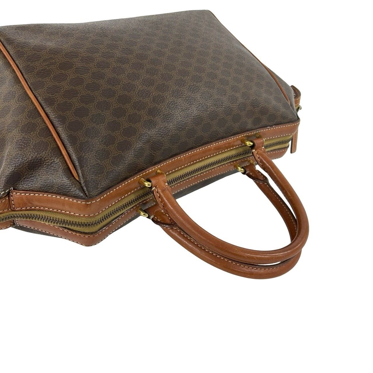 Celine Vintage Macadam Blason Pattern Leather 2-Way Shoulder Bag Brown — view 4