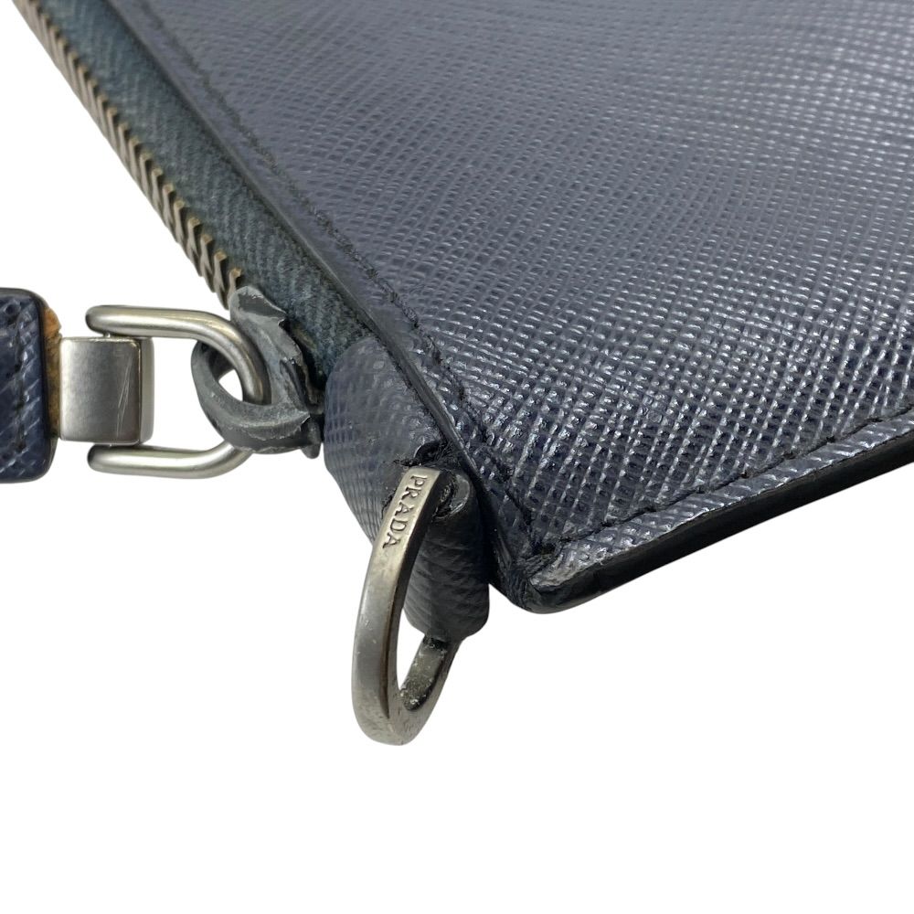 Prada Clutch Pouch Saffiano Leather Navy Practical — view 8