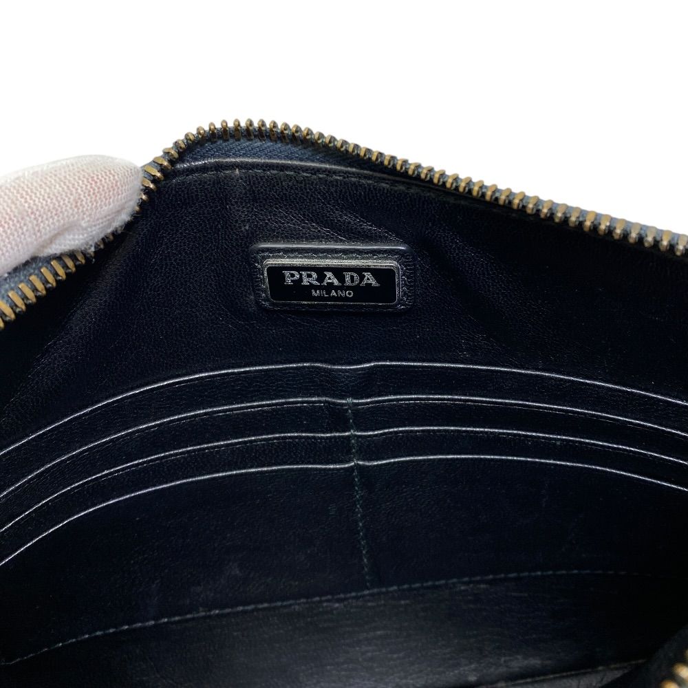Prada Clutch Pouch Saffiano Leather Navy Practical — view 4