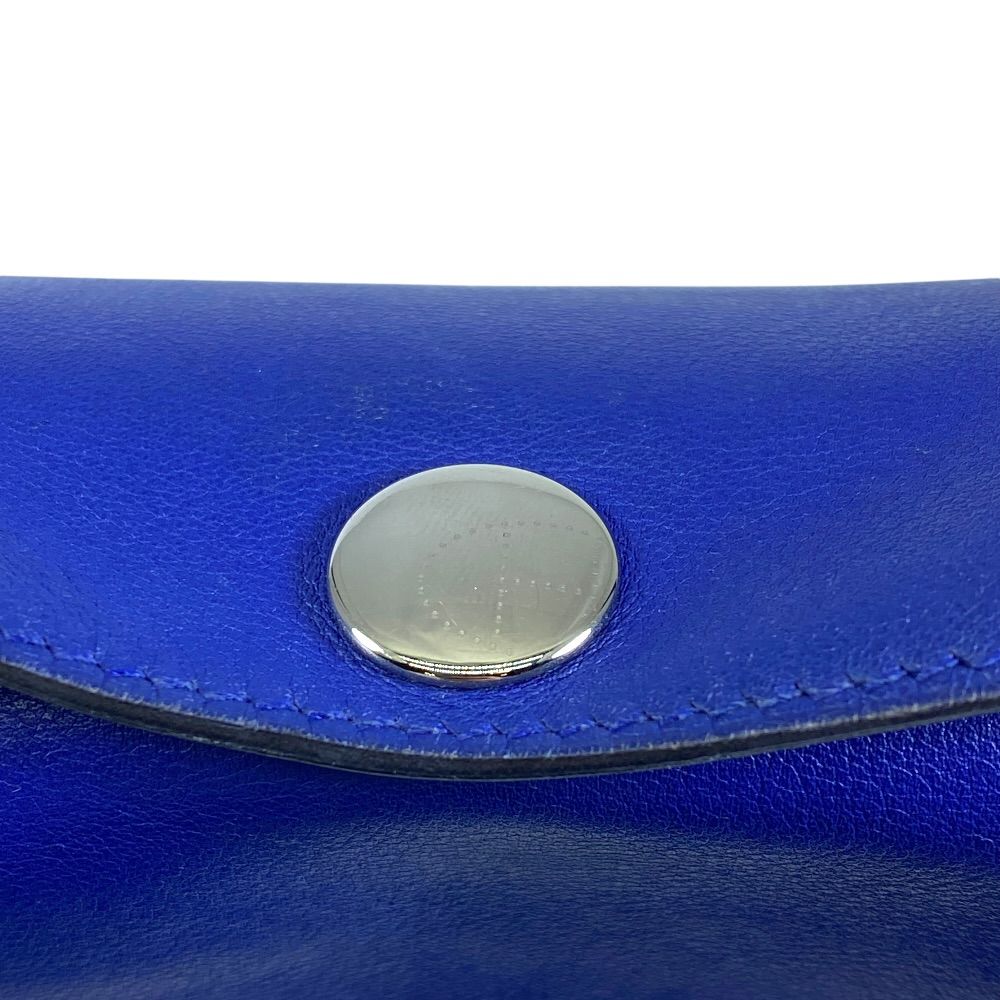 Hermes Bee Pop Pen Case Pouch Leather Blue Carrying Practical — view 8