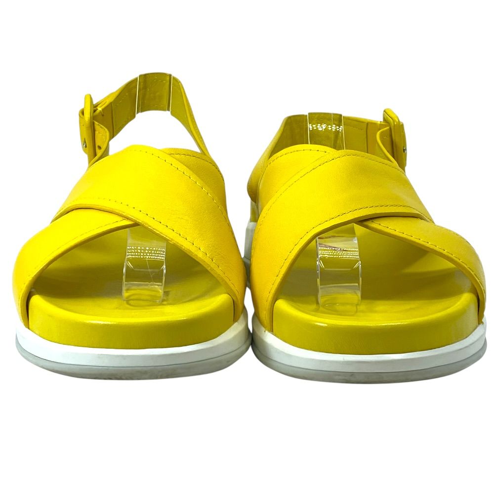 Prada Cross Strap Sports Sandals Thick Sole Leather Yellow Active Mode Light — view 2