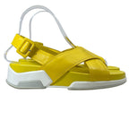 Prada Cross Strap Sports Sandals Thick Sole Leather Yellow Active Mode Light — view 3