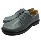 Gucci Kids Interlocking Loafers Lace Up Shoes Leather Gray Going to Kindergarten