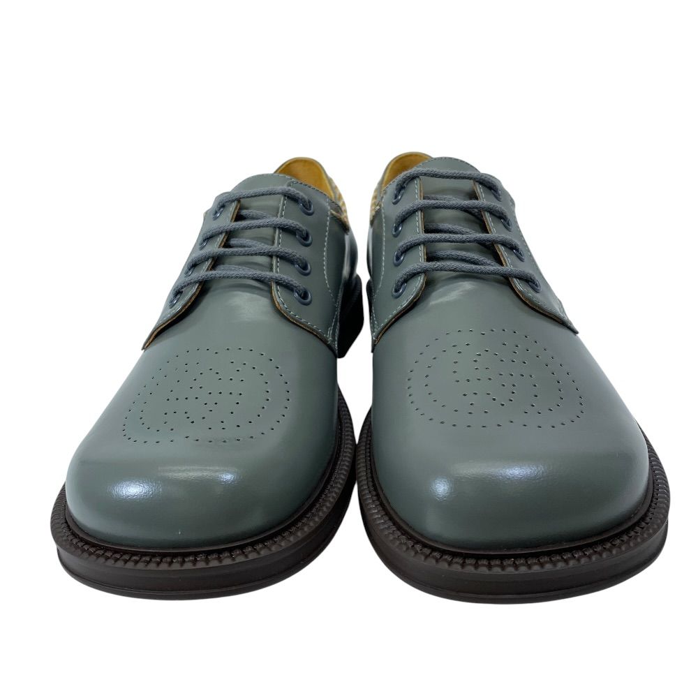 Gucci Kids Interlocking Loafers Lace Up Shoes Leather Gray Going to Kindergarten — view 2
