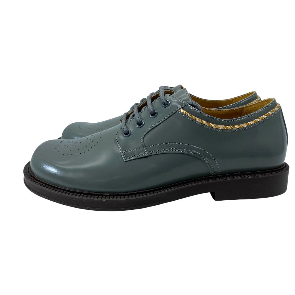 Gucci Kids Interlocking Loafers Lace Up Shoes Leather Gray Going to Kindergarten — view 3