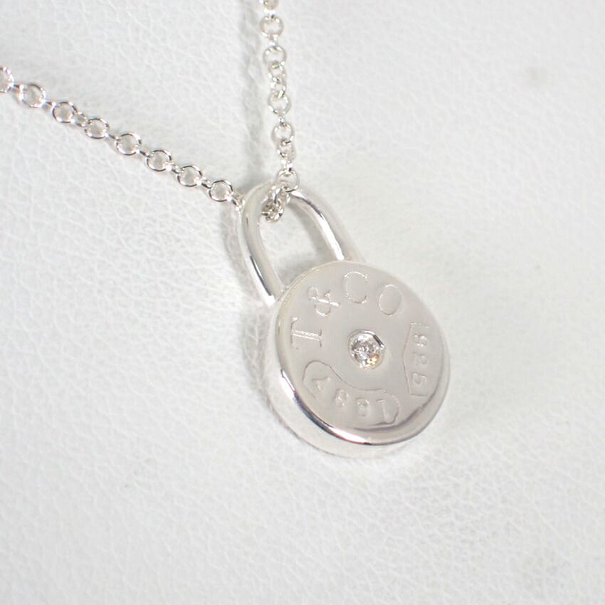 Tiffany & Co 925 Diamond Lock Pendant — view 3