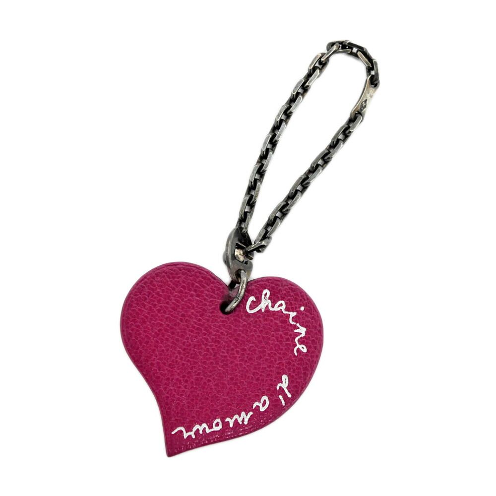 Hermes Bag Charm Heart Valentine's Day Limited Red Orange Key Holder