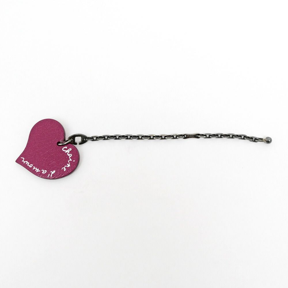 Hermes Bag Charm Heart Valentine's Day Limited Red Orange Key Holder — view 5