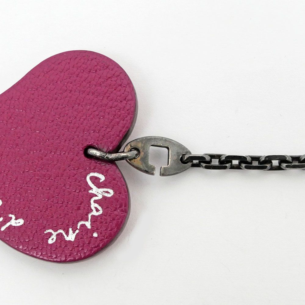 Hermes Bag Charm Heart Valentine's Day Limited Red Orange Key Holder — view 8