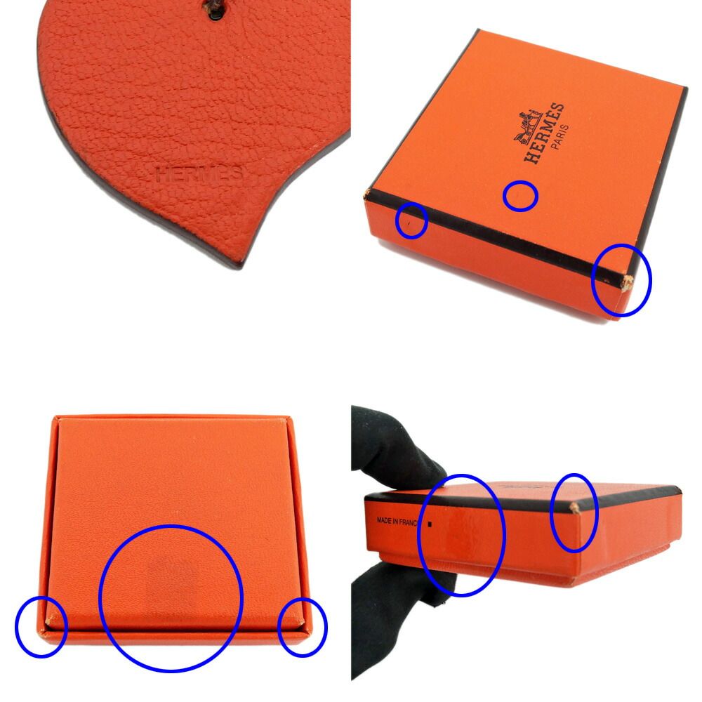 Hermes Bag Charm Heart Valentine's Day Limited Red Orange Key Holder — view 9