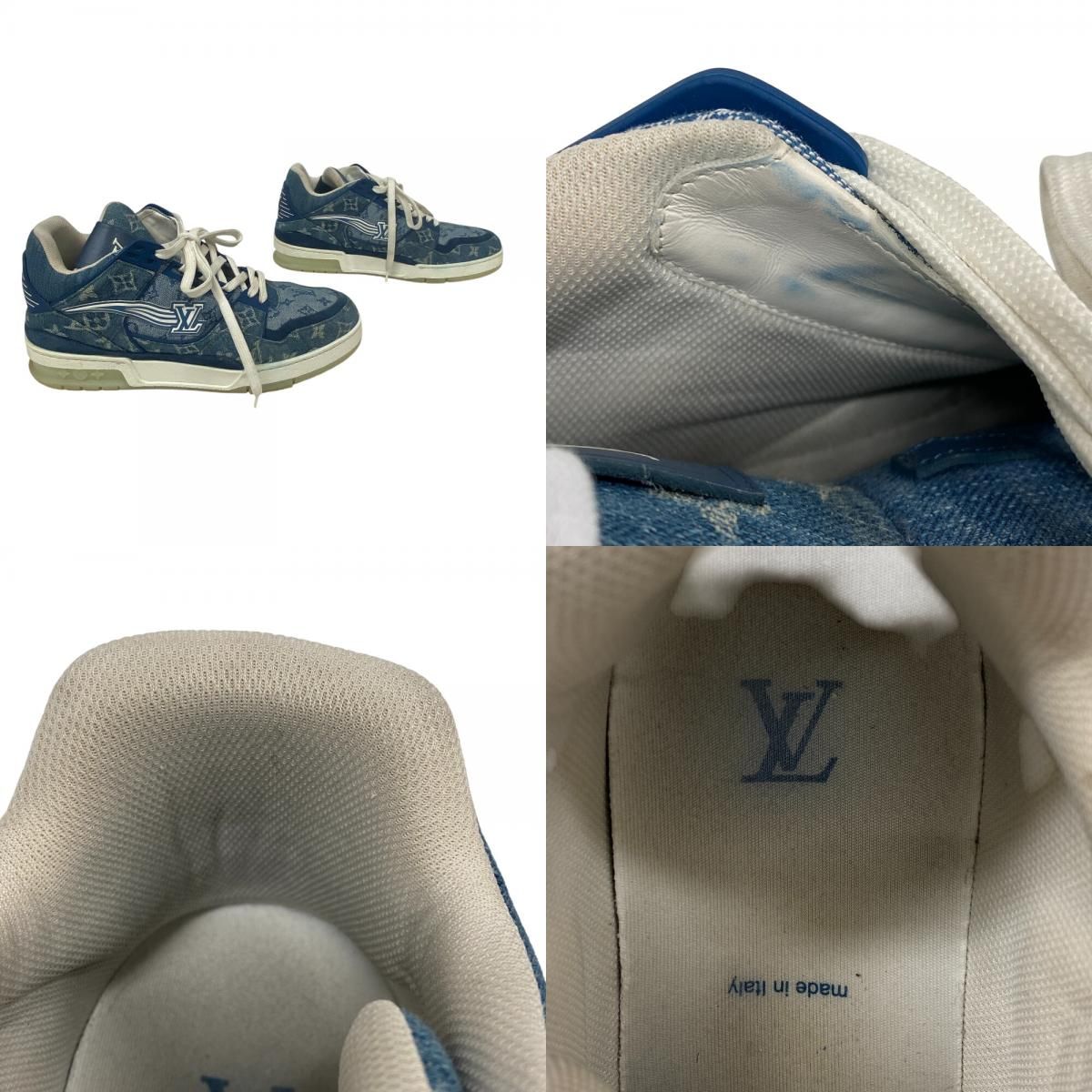Louis Vuitton Monogram Denim LV Trainer Sneakers Blue — view 7