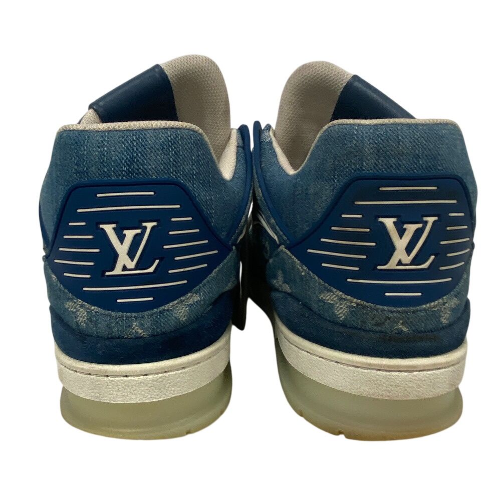 Louis Vuitton Monogram Denim LV Trainer Sneakers Blue — view 3