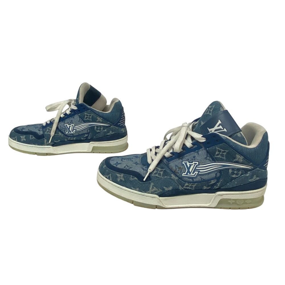 Louis Vuitton Monogram Denim LV Trainer Sneakers Blue — view 6