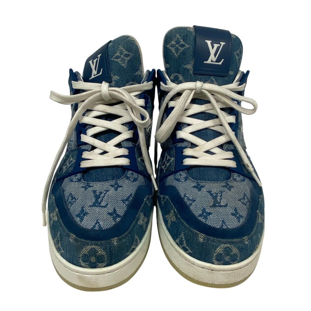 Louis Vuitton Monogram Denim LV Trainer Sneakers Blue — view 2