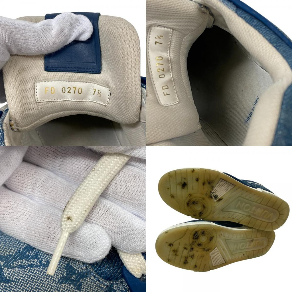 Louis Vuitton Monogram Denim LV Trainer Sneakers Blue — view 8