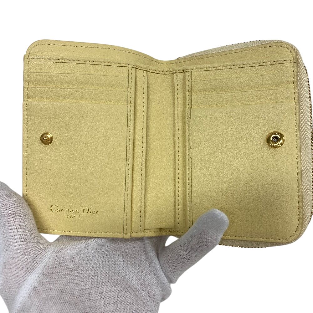 Dior Scarlet Leather Bifold Wallet Yellow — view 7