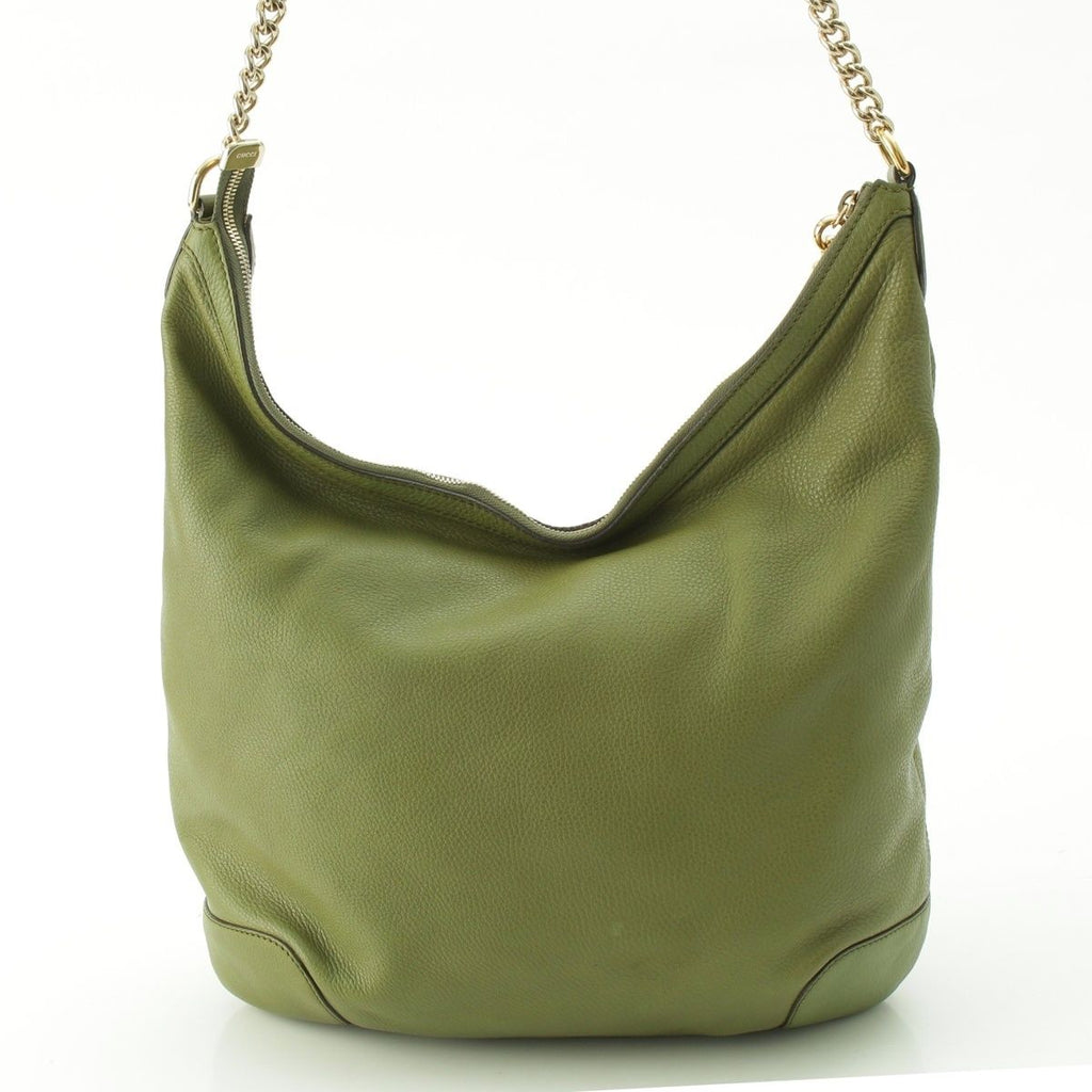 Gucci Soho Leather Rocking Chain Shoulder Bag Green — view 5