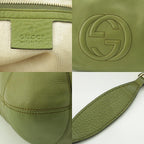 Gucci Soho Leather Rocking Chain Shoulder Bag Green — view 8