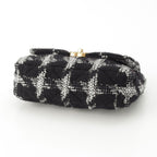 Chanel 19 Tweed Chain Shoulder Bag White Black Gold Silver — view 5