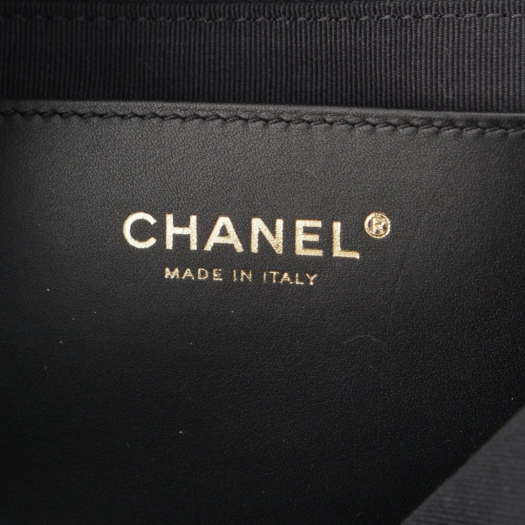 Chanel 25k Tweed Large Flap Chain Hobo Shoulder Bag Black Gold — view 8