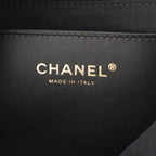 Chanel 25k Tweed Large Flap Chain Hobo Shoulder Bag Black Gold — view 8