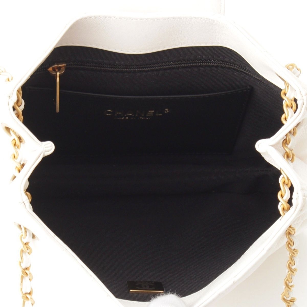 Chanel Lambskin Hobo with Gold White — view 7