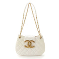 Chanel Lambskin Hobo with Gold White