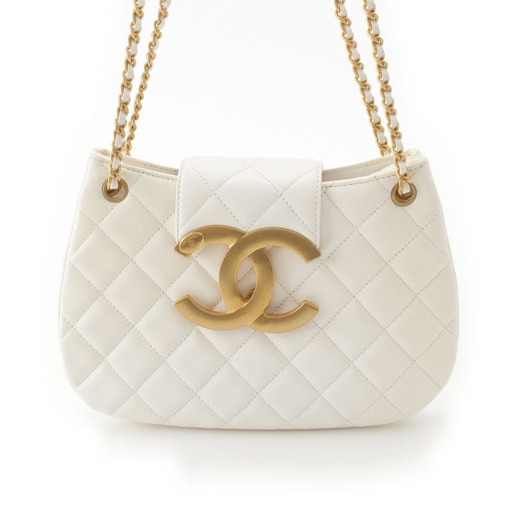 Chanel Lambskin Hobo with Gold White — view 2