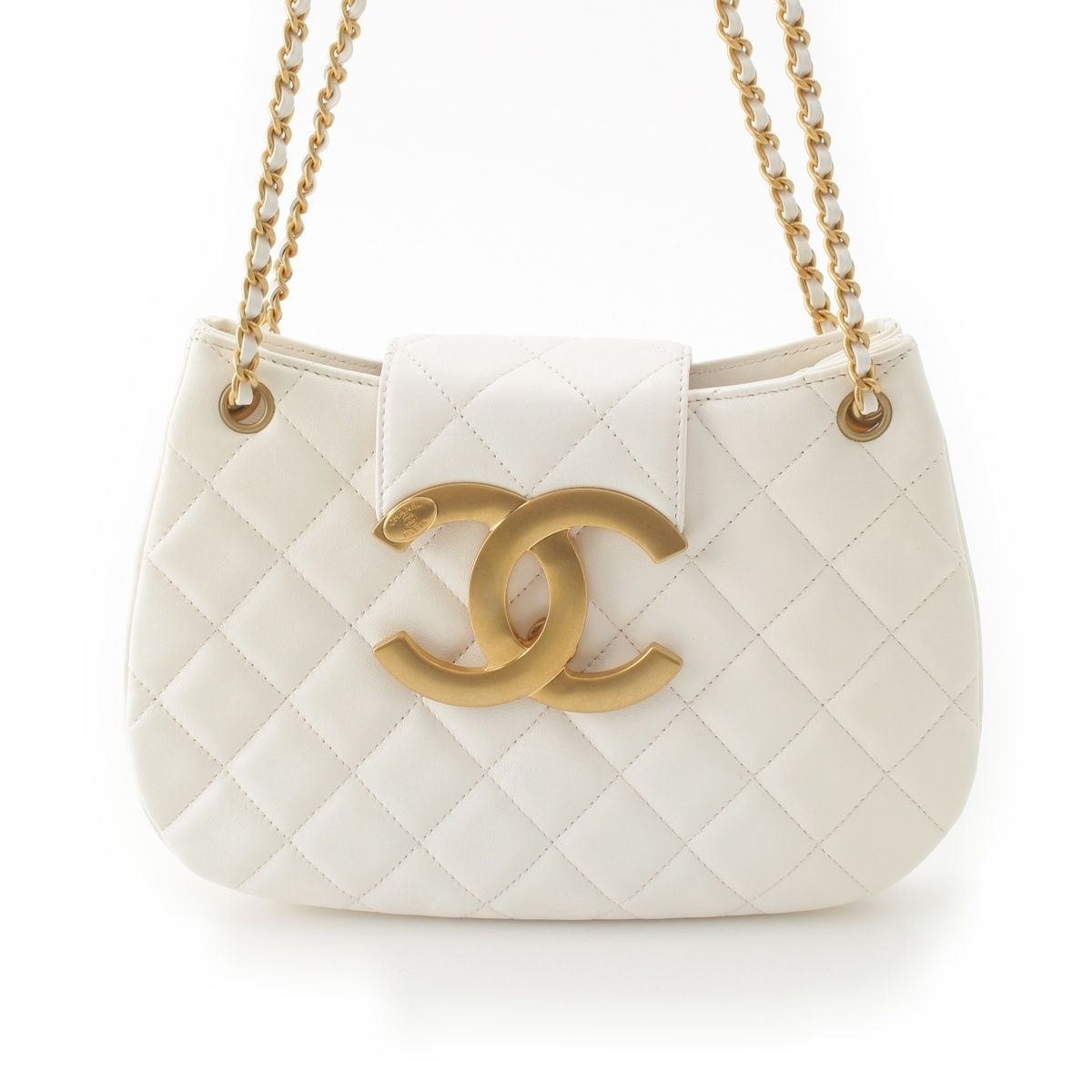 Chanel Lambskin Hobo with Gold White — view 2