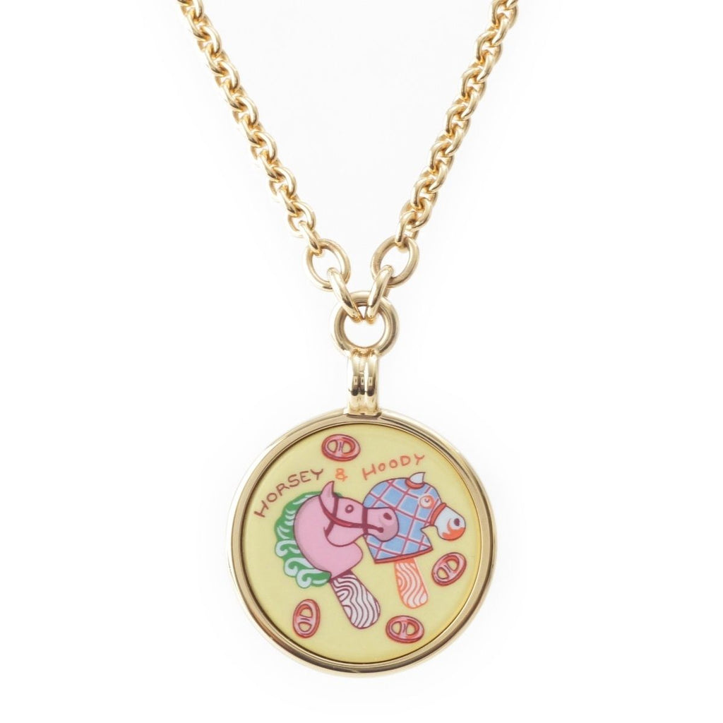 Hermes Medaille Fani Ice Cream Necklace PM Gold Plated