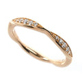 Chanel 18k Pink Gold Camellia Half Eternity Ring Diamond