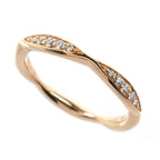 Chanel 18k Pink Gold Camellia Half Eternity Ring Diamond