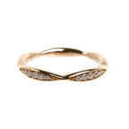 Chanel 18k Pink Gold Camellia Half Eternity Ring Diamond — view 3